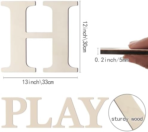 Wooden Letters 12 Inch Large Paintable Wood Letters H - Image 2