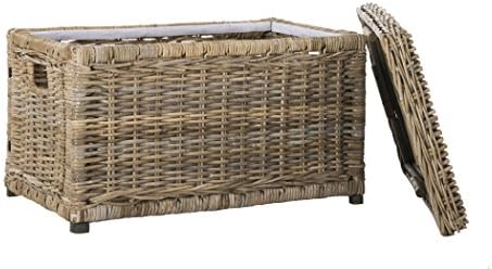happimess Elijah 31" Wicker Storage Trunk Footlocker Chest - Image 6