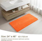 Polyester Bathroom Rug 24"x48" Orange, Non-Slip Soft Bath Mat - Image 2