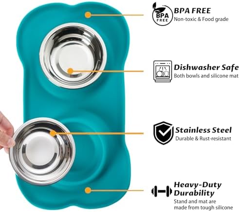 Hubulk Pet Dog Bowls 2 Stainless Steel Dog Bowl - Image 2