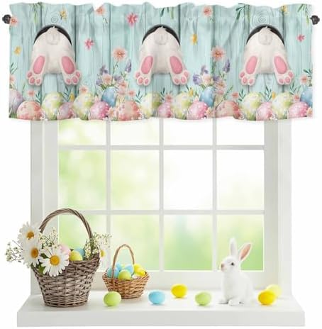 Vandarllin Easter Kitchen Curtains Valances by VandarllinHomeKitchenDecor