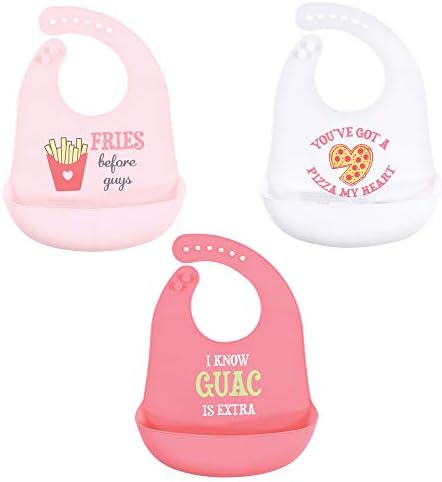 Hudson Baby Unisex Baby Silicone Bibs, Fries Before Guys, One Size by HudsonBaby