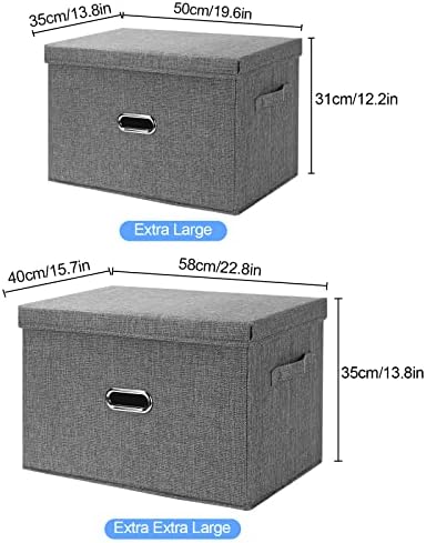 Large Linen Fabric Foldable Storage Bins - Image 6