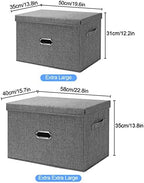 Large Linen Fabric Foldable Storage Bins - Image 6