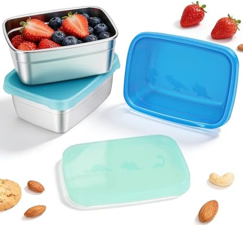 Tanjiae 3-Pack Stainless Steel Snack Containers by Tanjiae