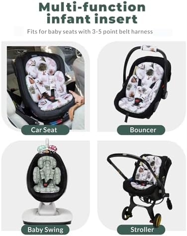 TinlyFinly Newborn Carseat Insert, Baby Head and Body Support, Reversible - Image 4