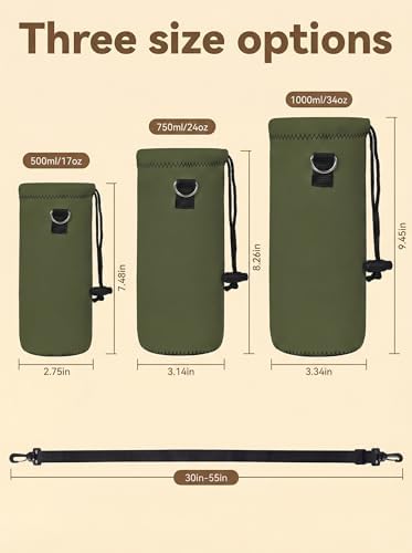 AUPET Water Bottle Bag Carrier, 24oz/32oz Insulated Neoprene bottle Sling - Image 4