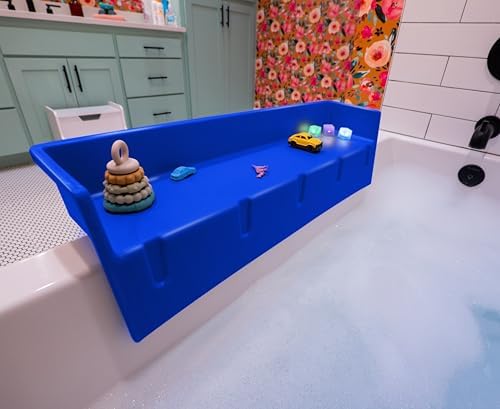 Tub Topper Kids Bathtub Splash Guard, Shelf & Toddler Bath Toy Tray by TubTopper