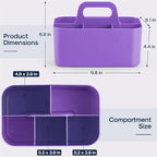 Multiuse Caddy Organizer with Handle, Portable Divided Plastic Tote Bin - Image 5