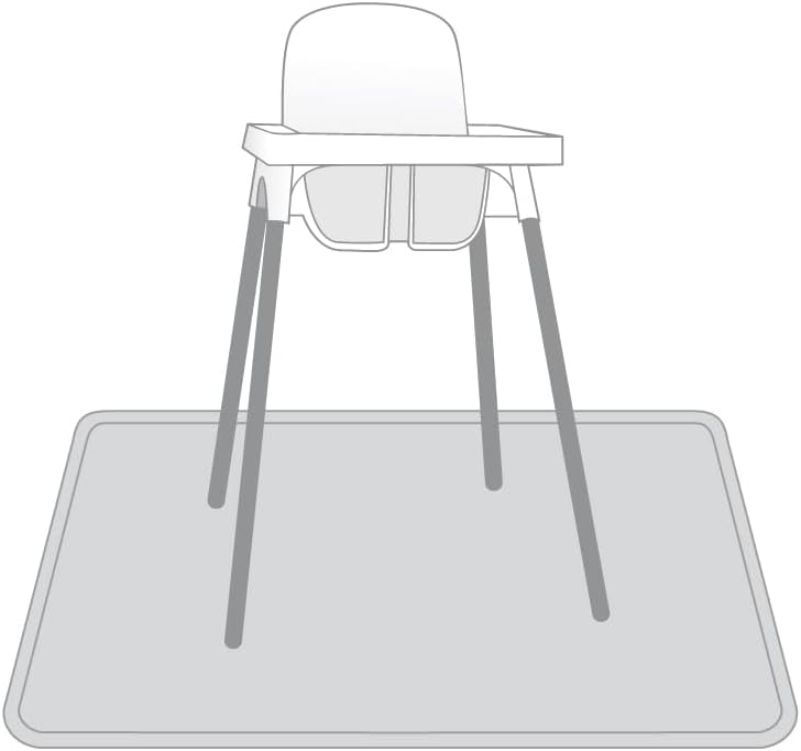 BapronBaby Minimalist Light Grey Waterproof Splash Mat Catch All Floor Cover - Image 3