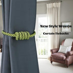 BEL AVENIR Magnetic Curtain Tiebacks 4 Pack Hand-Woven Curtain Ties - Image 6