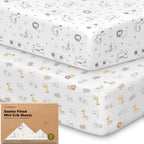 2pk Mini Crib Sheets Fitted 38x26 Pack N Play Mattress Sheet by KeaBabies
