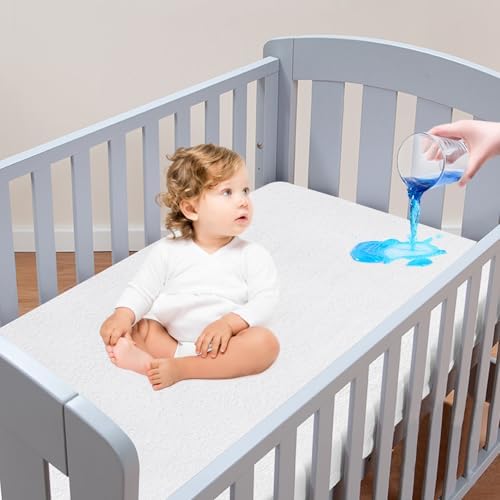 Crib Mattress Protector Waterproof, Toddler Mattress Cover Protector by Moonsea