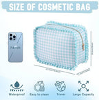 Ruffled Makeup Bag, Mint Gingham - Image 5