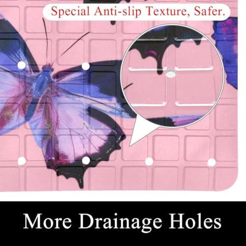 Bath Tub Shower Mat, Washable Bathtub Floor Mats, Suction Cups and Drain Holes - Image 2