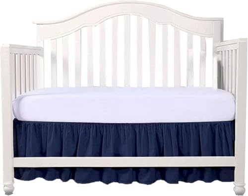Crib Bed Skirt 28” x 52” with 14” Drop – Split Corners Dust Ruffle, Microfiber by Unknown