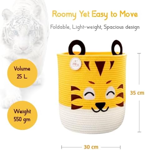 Storage Basket | 25L Woven Cotton Rope Bin - Image 4
