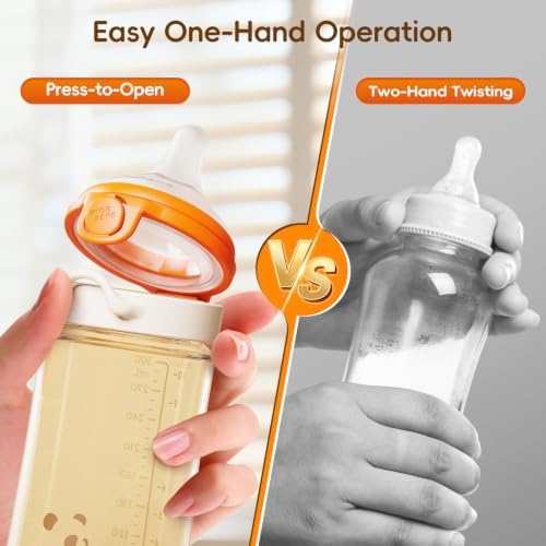 PPSU Baby Bottles with Attached Flip‑Top, Safe Feeding Essentials - Image 5