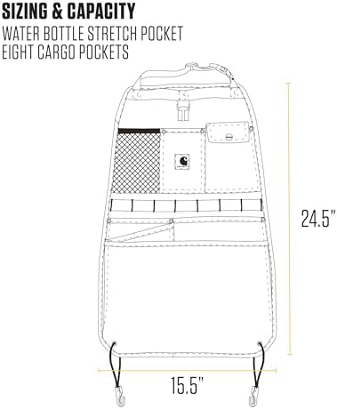 Carhartt Universal Nylon Duck Seat Organizer Gravel - Image 5