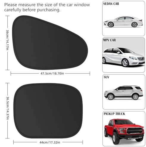 4PCS Car Window Shade, Automobile Sunshade, Car Sun Blocker, Static Suction car - Image 4