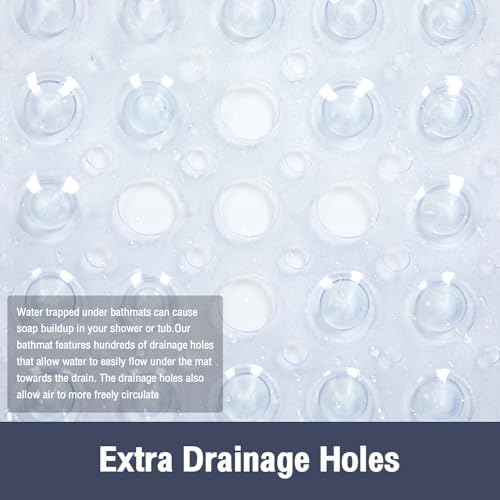 Square Shower Mat Bathtub Mat Tub Bath Mat Non Slip Clear 21"x21" - Image 5