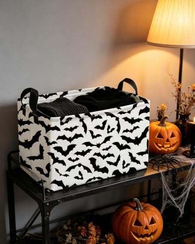 Essme Rectangular Bat Baskets, Halloween Storage Box, Cute Basket - Image 7