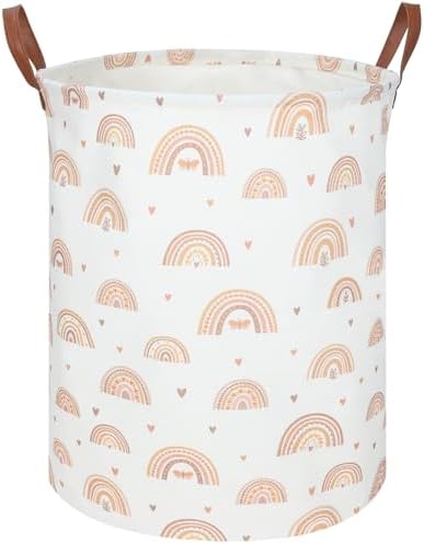 Boho Rainbow Laundry Hamper, Girls Laundry Hamper, Waterproof foldable canvas by FXOCSHE