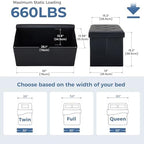 DUMOS 30 Inch Folding Storage Ottoman Bench, Hidden Ottoman - Image 3