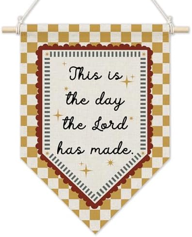 KYTWSFWS Christian Nursery Inspirational Wall Art Pennant Flag, Bible Verse by Unknown