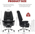 EXCEBET Big and Tall Office Chair 400lbs Wide Seat, Leather High Back Executive - Image 2