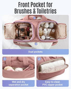 LIGHT FLIGHT Travel Toiletry Bag, Quilted Travel Makeup Cosmetic Bag Organizer - Image 2