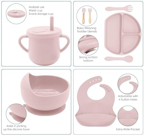 100% Silicone baby feeding set, BPA free Baby dishes set - Image 4