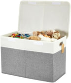 Large Toy Storage Box with Lid, Collapsible Toys Storage Organizer Bins with by Roobyl