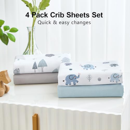 4 Pack Baby Crib Sheets for Boys Girls - Image 5