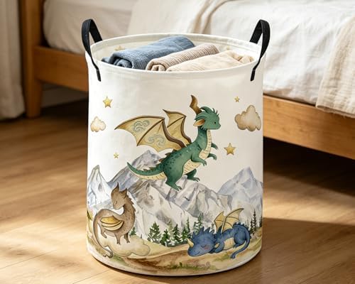ESSME Kids Laundry Basket, Dinosaur Hamper Collapsible Canvas Waterproof - Image 3