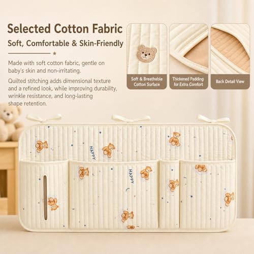 Bedside Caddy Nursery Playpen Organizer, Hanging Crib Book & Toy Storage - Image 5