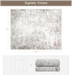 Beige Grey Washable Rugs 8x10 Area Rugs - Image 2