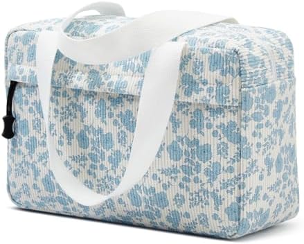 Large Makeup Bag for Women Corduroy Cosmetic bag Make up Bags Zipper Pouch by Unknown
