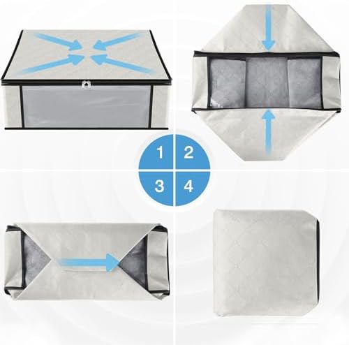 HomeHacks 4-Pack Clothes Organizer Storage Bags, 35L Storage Bins - Image 3