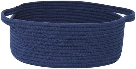 Small Blue Woven Basket, Cotton Rope Kids Dog Cat Toy Bin Box, Cute Baby by Unknown
