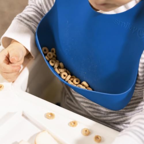 SmileyTot Silicone Baby Bib, Roll-Up Travel Feeding Bib - Image 4