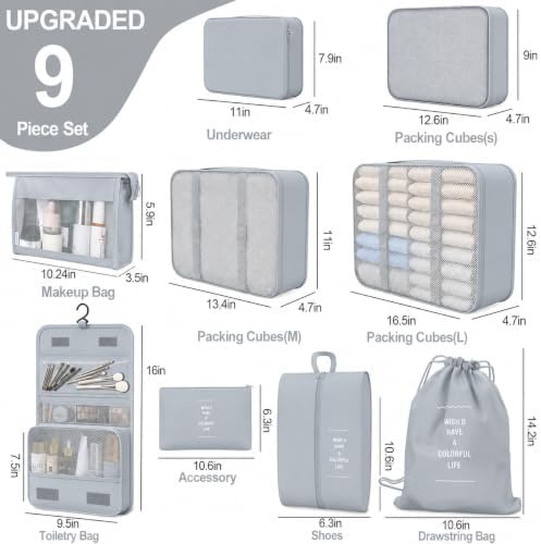 8/9 Set Packing Cubes for Travel, Suitcase Organizer Bags for Luggage - Image 2