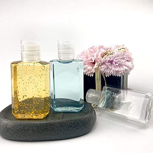FOOCHY 2oz Empty Hand Sanitizer Travel Size Bottles, Refillable Clear Plastic - Image 2
