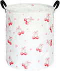 Cherry Print Round Laundry Hamper Storage Basket Bins Clothes Nursery Hamper by VAIVUSTO