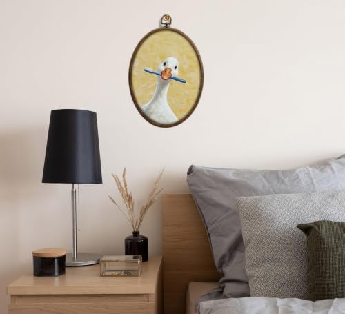 Silly Goose Bathroom Decor, Funny Yellow Oval Bathroom Wall Art Waterproof - Image 6