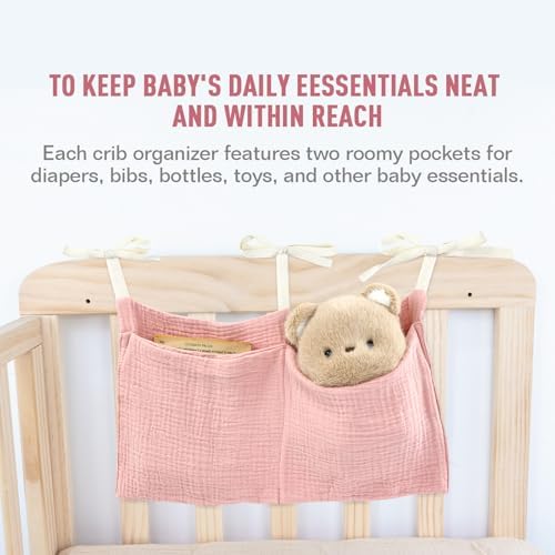 Cinaci 2pcs Cotton Pram Stroller Caddy Baby Crib Hanging Organizers Storage - Image 4
