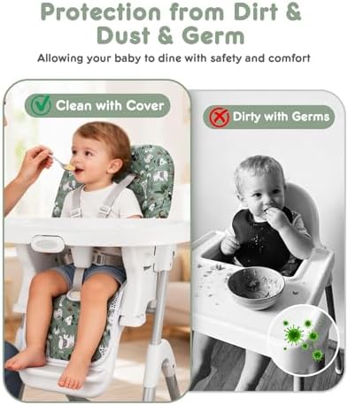 Baby High Chair Cover Replacement, Reversible & Waterproof High Chair Cushion - Image 5