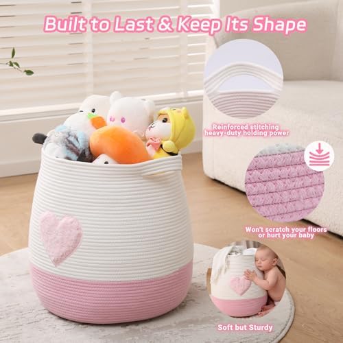 Large Cotton Rope Basket, Woven Storage Basket - Image 4
