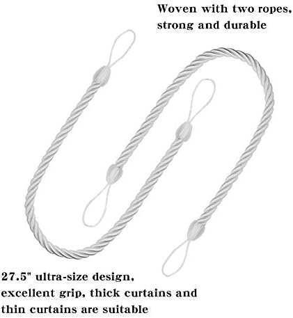 BEL AVENIR Curtain Tiebacks Ropes Tie-Backs, Handmade Holdbacks - Image 3