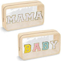 2 Pcs Chenille Letter Clear Makeup Bag Mama Baby Pouch, Mama Baby Hospital by izuzta